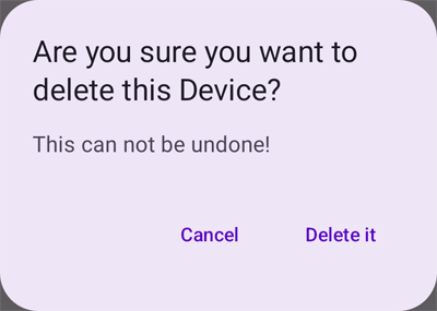Device Delete Confirmation