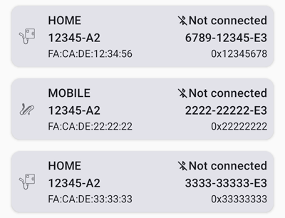 Home Screen with 3 Devices